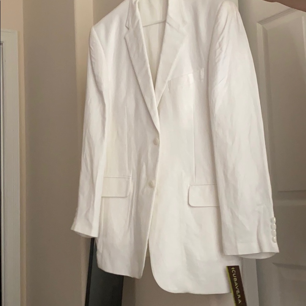 Cubavera white linen blazer